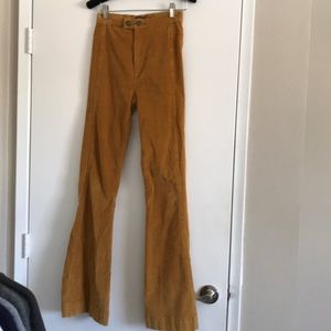Vintage mustard cord flare pants